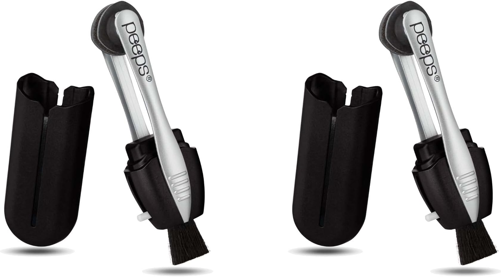 CarbonKlean Peeps Eyeglass Lens Cleaner - Efficient and Durable Carbon Microfiber Technology - Exclusively Used by NASA - 500 Uses (Black, 2 Pack)