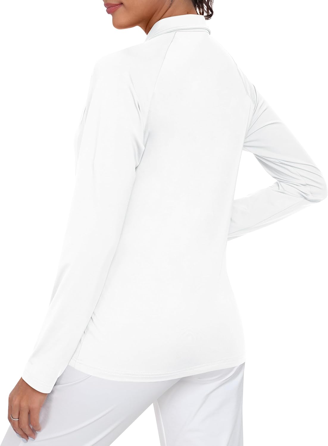 AIRIKE Women's Zipper Up Golf Shirts Long Sleeve Polo Shirt Quick Dry Comfy Fleece Tennis Tops - Image 3