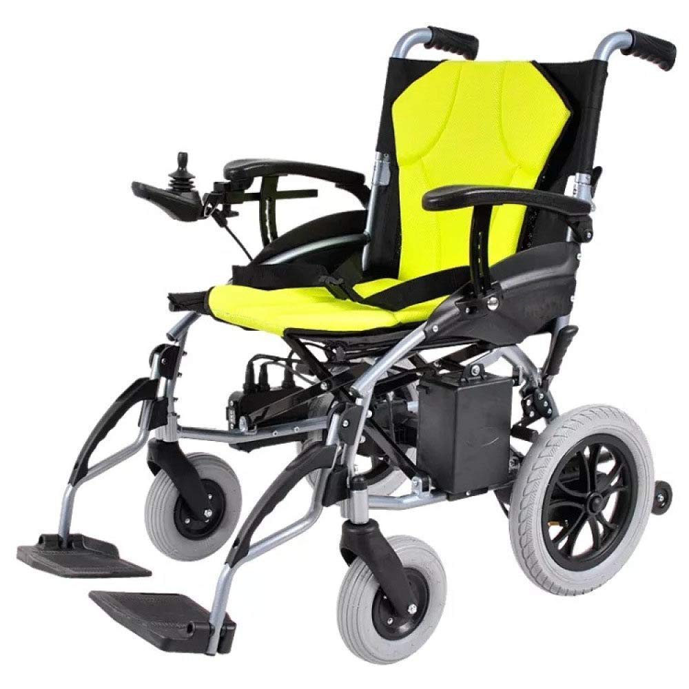 Silla de Ruedas Plegable portátil, Silla de Ruedas eléctrica, batería de Litio Plegable, portátil, Cuatro Ruedas, Inteligente, Inteligente, Anciano, discapacitado, Scooter, Verde