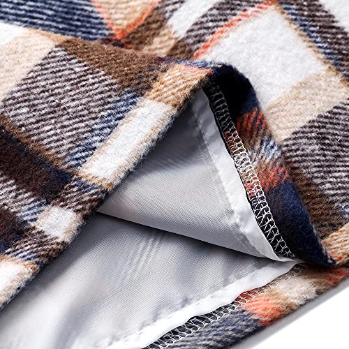 Womens Wool Mini Plaid Skirt High Waist Bodycon Fall Winter Mini Skirts4