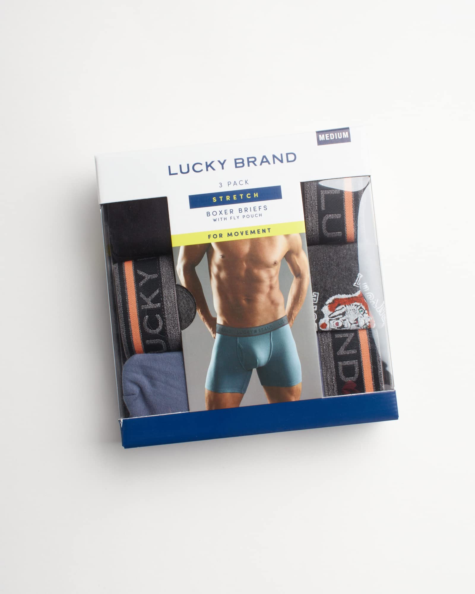 Lucky Brand Biancheria intima da uomo - Casual Stretch Boxer Slip (confezione da 3)
