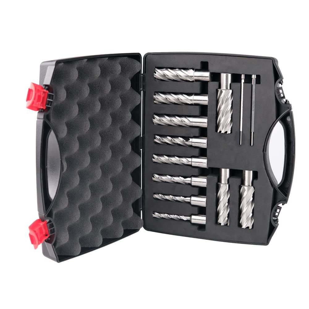 11pcs HSS Annular Cutter Set 7/16 to 1-1/16 Diameter 2inch Cutting Depth 3/4