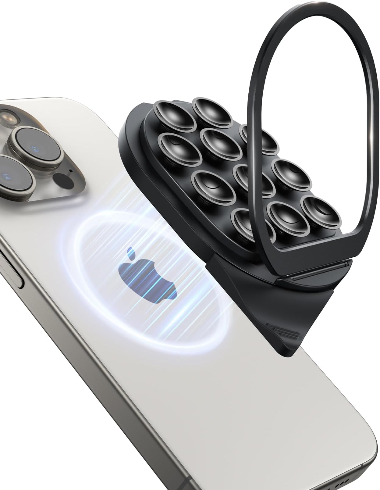 JOYROOM Suction Cup Phone Mount, Magsafe Phone Grip with Pull Ring, Silicone Suction Phone Ring Stand for iPhone Samsung Android, Cell Phone Grip Holder for Creators, Selfies, Fitness
