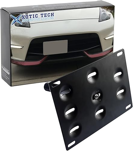 Xotic Tech - Soporte para placa de matrícula con gancho de remolque compatible con Nissan 370Z 2009-2012 Juke Rogue o Infiniti FX JX QX G37 Q60