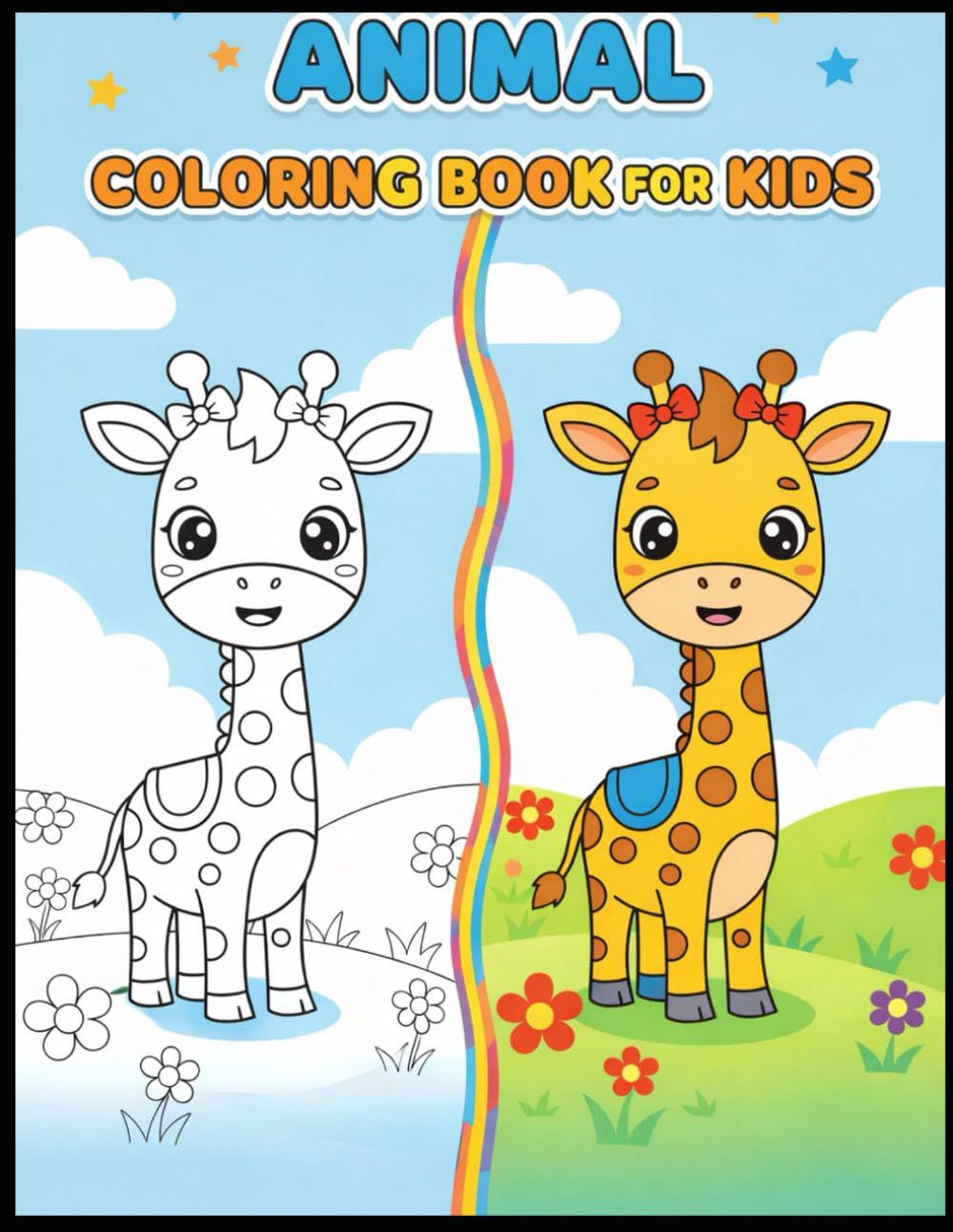 Kids Drawing Practice Book with Outline & Color Guide: Simple and Cute Drawings with Color Reference for Beginners