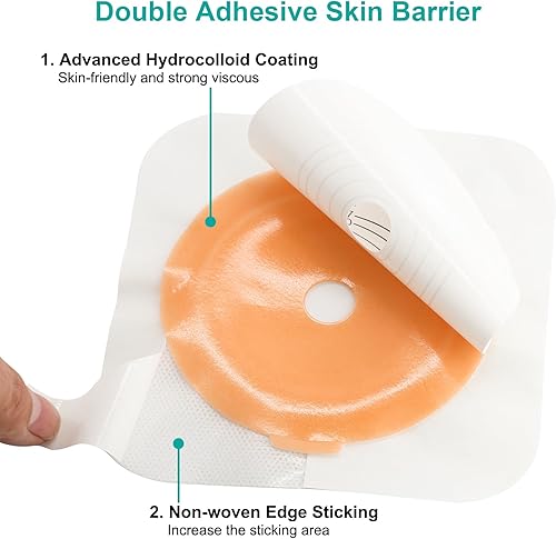 Miniatura 2 de Barrera adhesiva para la piel 12PCS con borde no tejido para bolsas de colostomía de dos piezas