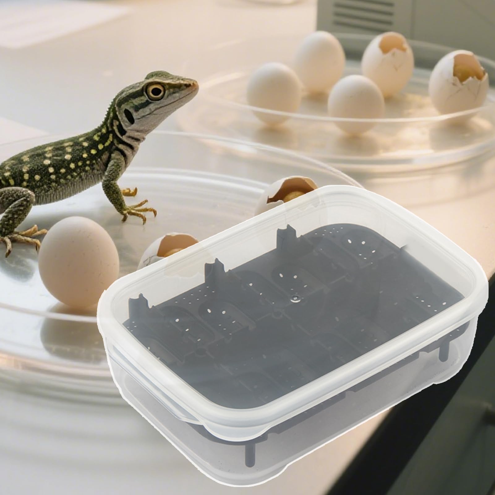 Snake Terrarium, 14 siatek Gecko Hatching Basin, Transparent Breeding Box, Compact Reptile Habitat Container, 7,09 x 5,12 x 1,97 , do użytku w górach, Scorpion and Indoor Breeder