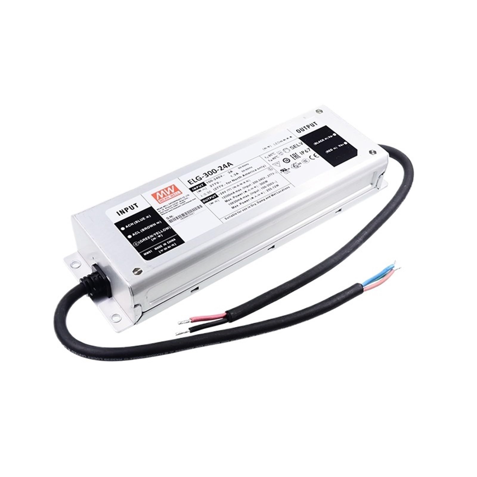 Fcarumiqp One Color Elg-300-24A 300W 24V Led Power Supply 110V/220V Ac To Dc 12.5A Waterproof Ip67 Meanwell Adjustable Led Driver