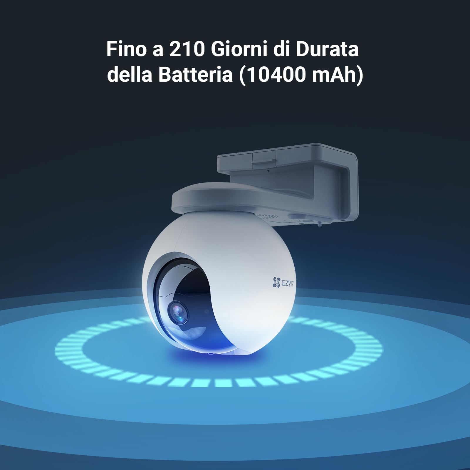EZVIZ Telecamera WiFi da Esterno 3MP Motorizzata, Telecamera WiFi di Sorveglianza, Videocamera Esterna Pan&Tilt con Copertura Visiva a 360° 210 giorni da 10400 mAh, CB8 Kit - Vista 2