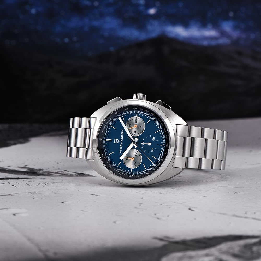 Pagani Design AR Saphir Quarz Chronograph Vintage Zifferblatt Uhr Leder Herrenuhren Neue Schildkröte zurück Chronograph 1782 Herren Quarzuhr VK63 Uhrwerk