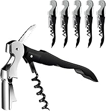 BREANIFULL 6 Piece Corkscrew Wine Bottle Opener 3 in 1 Stainless Steel Sommelier Knives with Bottle Opener and Foil Cutter for Beer, Wine