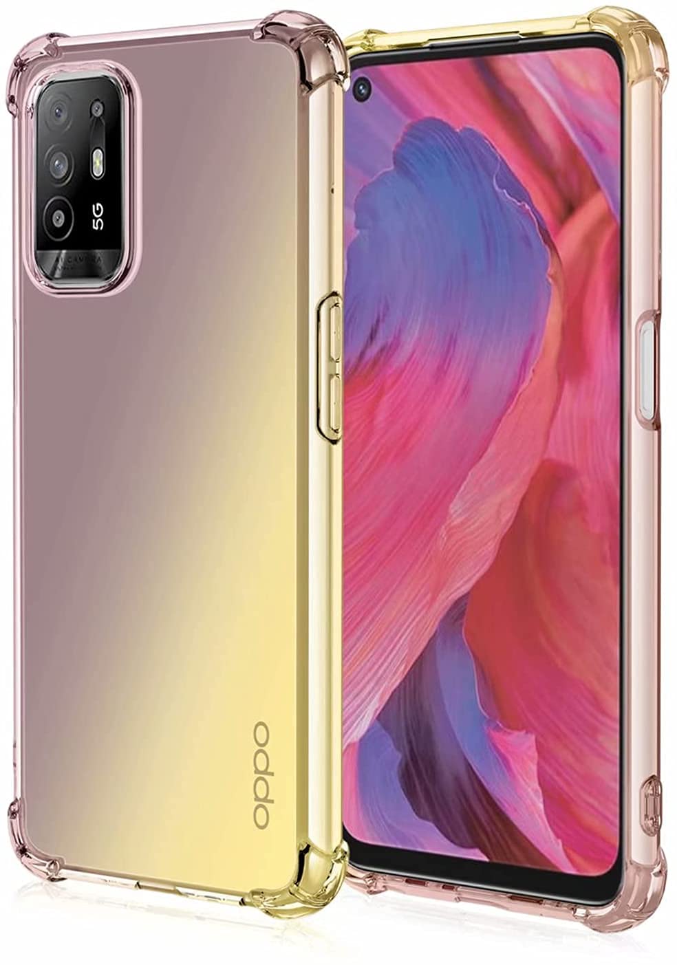 Custodia per OPPO A54s Sottile Rosa, Setosa al Tatto per OPPO A54s Cover Silicone Morbido Antiurto Case Carino Anti-impronta Estetica (Rosa