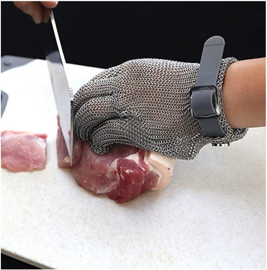 Anti-cut Gloves Cut-resistant Stainless Steel Gloves, Kitchen Restaurant Meat Cutting Metal Hinge Gloves, Food Grade Safety(XXS)