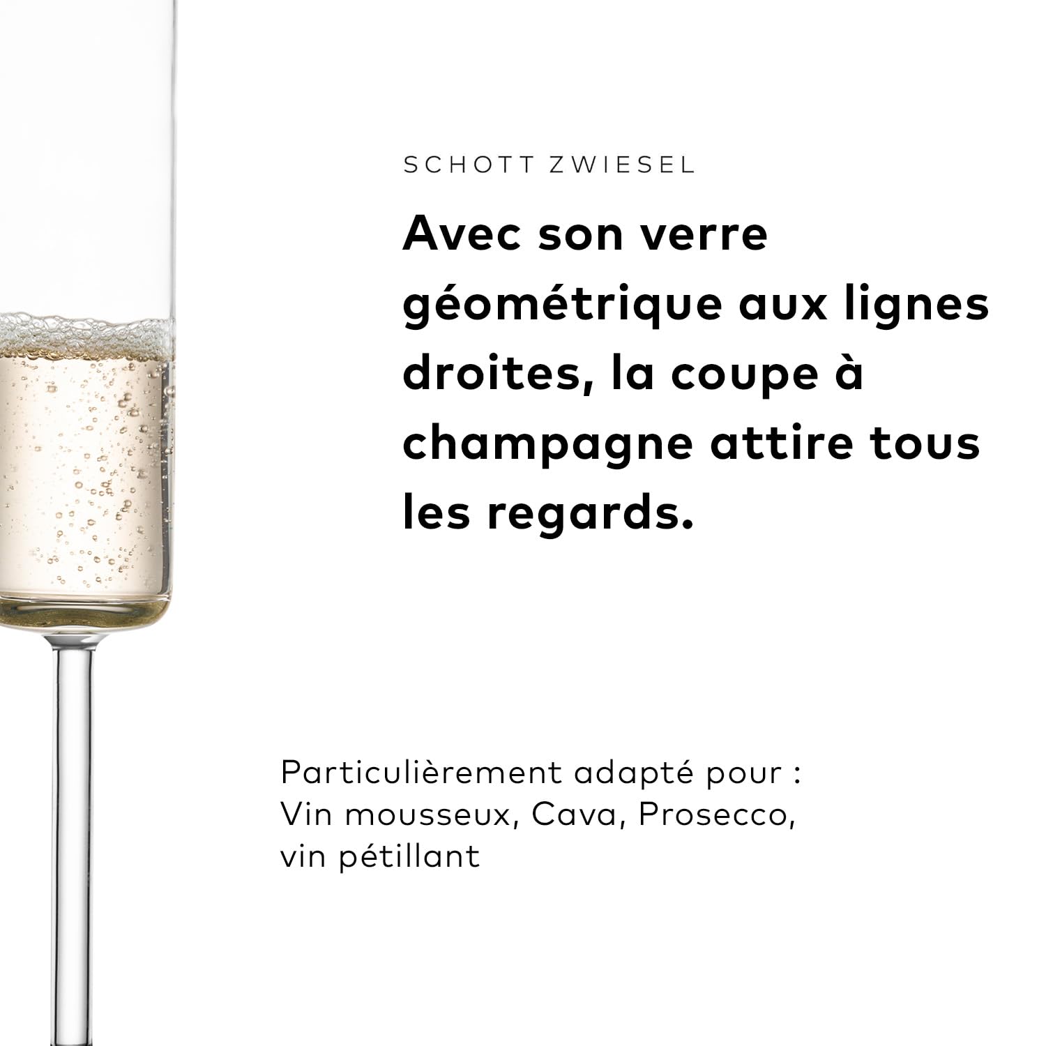 SCHOTT ZWIESEL Flûte à champagne Modo (set de 4), flûtes à champagne rectilignes avec point de mousse, verres en cristal Tritan résistant au lave-vaisselle, fabriqué en Allemagne (art. n° 119901)