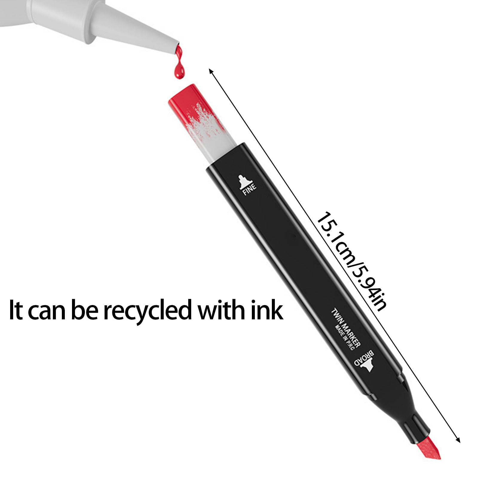 Kunststoff Kunstmarker Set mit Doppelspitze für feine und breite Farbgebung Langlebige Farben Ergonomische Formmarker