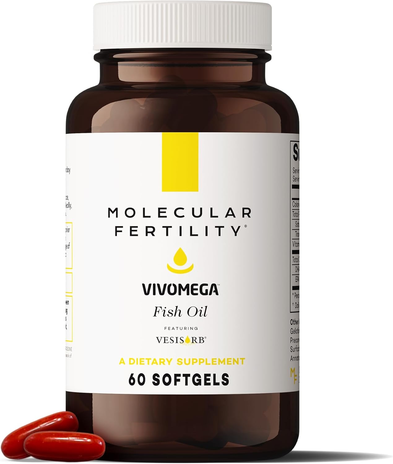 VIVOMEGA Fish Oil with VESIsorb® - Fertility Supplement for Women & Men - Doctor Formulated EPA DHA Omega 3 Fatty Acids, Vitamin D3 K2 for Reproductive Wellness - 60 Softgels