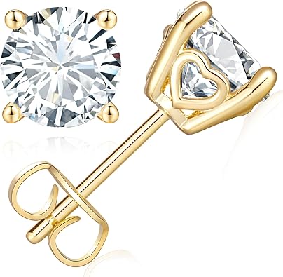 Gold Studs Earrings for Women 14K Gold Earrings for Women
