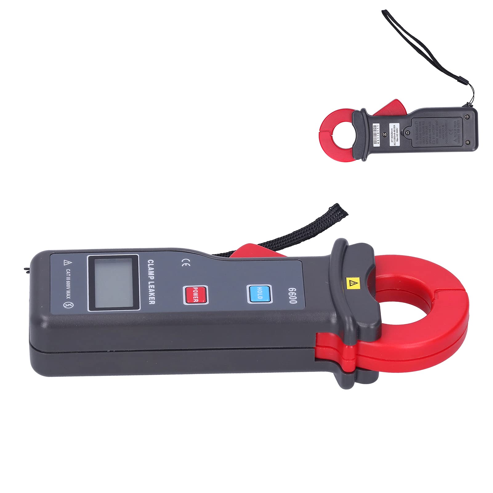 Eujgoov Medidor de Pinza, ETCR-6600 Probador de Corriente de Fuga AC 0mA-600A Multímetro de Amperímetro Eléctrico con Pantalla LCD