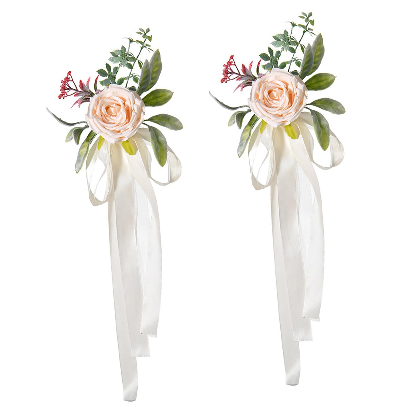 SXRQ 2PCS Realistic Flower Arrangement for Chair Sash Decoration Bridal Shower Anniversary Festive Event Wedding Chair Flower