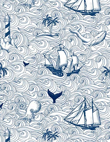 Nautical notebook: 110 blank college ruled pages (composition book,journal,diary) (8.5x11 large)