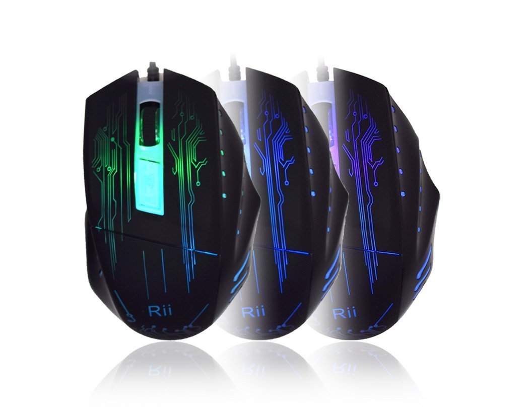 Rii Gaming RK400 (layout ITALIANO) - Tastiera italiana da gioco + Mouse da gioco 2000 DPI (Retroilluminati a LED 7 colori)