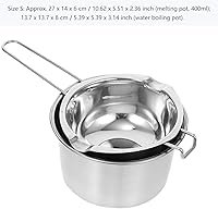 Vista 4 de Sewroro Juego de caldera doble, olla de acero inoxidable para chocolate, jabón, cera, vela (20.3 fl oz)