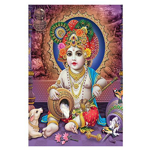 Image of PAPER PLANE DESIGN Baby Krishna Poster for Pregnant Women (Paper, 12 x 18 Inch, Multicolour, Design-A)