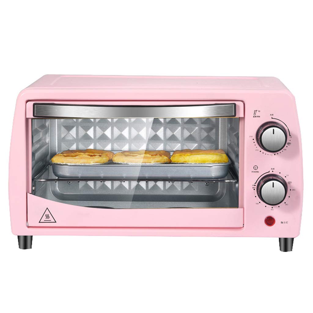 10l Mini Forno Elettrico Multifunzione Domestico Automatico Porta In Vetro Temperato/S-Tipo In Acciaio Inossidabile Doppio Tubo Manopola Di Controllo Del Riscaldamento/Temperatura