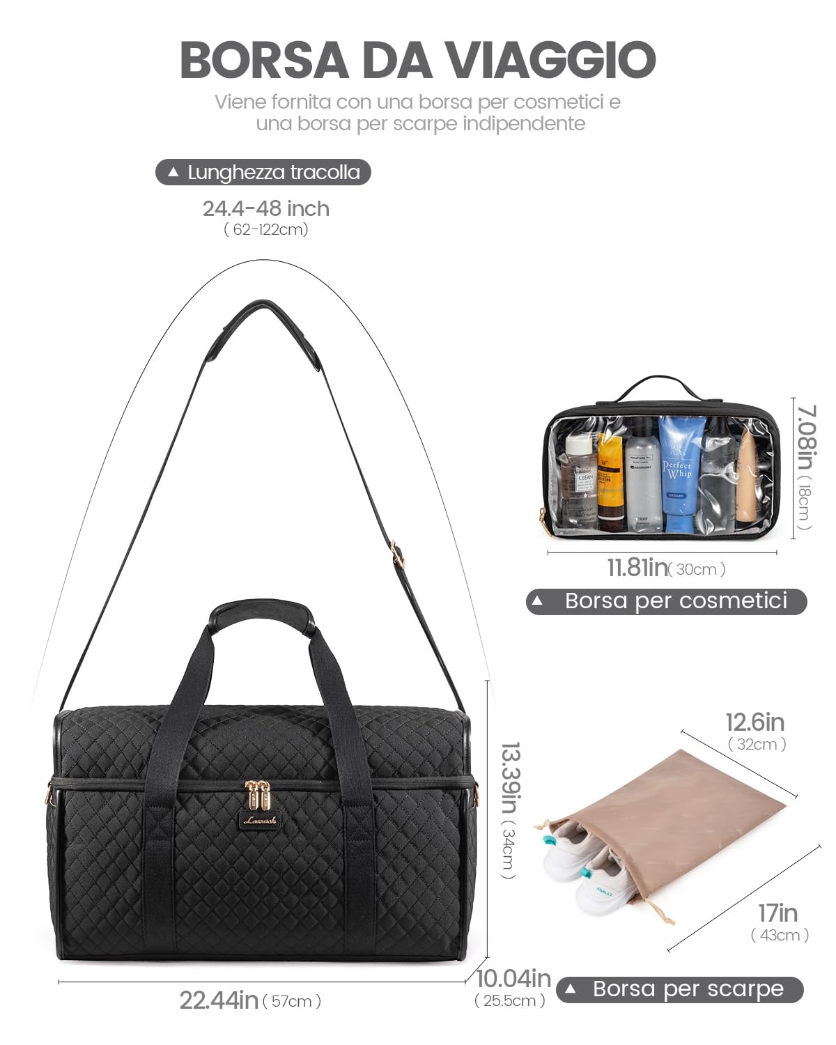 LOVEVOOK Borsone da Viaggio Donna, Grande Apertura Borsa Parto Ospedale Mamma Borsa da Viaggio Borsone Palestra, Travel Bag Duffel Bag Borse a Mano Sac Piscine Calcio