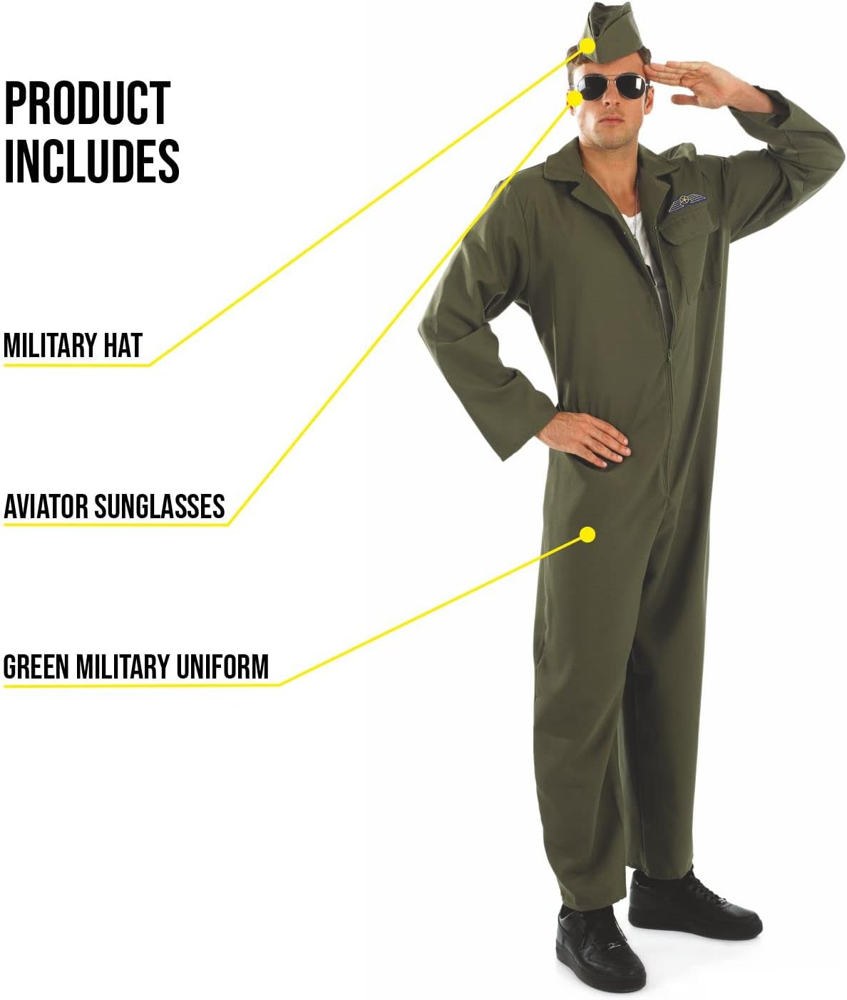 fun shack mens Mens Aviator Flightsuit - Image 2