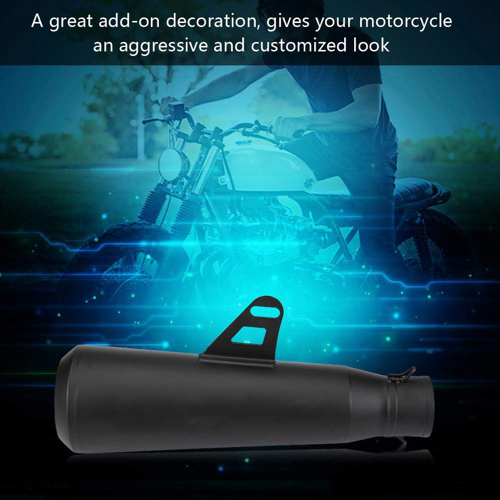 Tbest Rura Wydechowa Motocykla ze Stali Nierdzewnej 51mm (Wszystko czarne)
