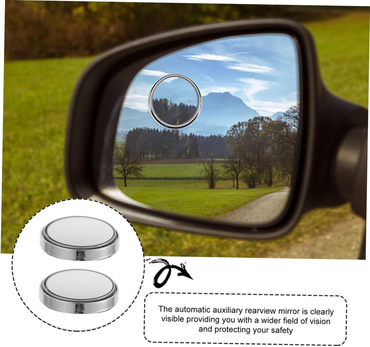 MAGICLULU 3Pairs Rotating Stick Mirrors Convex Rear View Car Mirrors for Enhanced Safety and Wider High Definition Compatible with All Vehicles