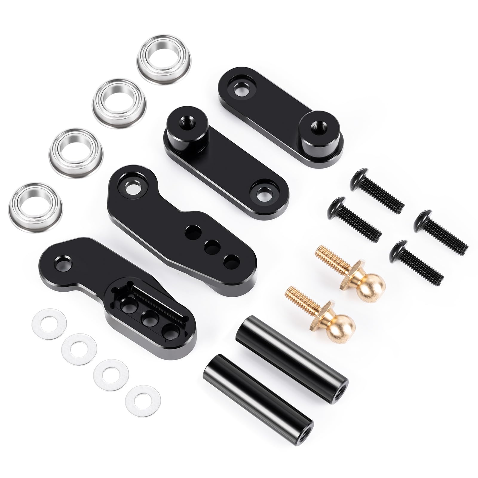 MORFUM RC Servo Mount Metal Steering Servo Mount Bracket Aluminium Alloy Servo Steering Fixing Mount Compatible with 1/10 Tamiya Clod Buster 4×4×4 Monster RC Truck Car Upgrade Parts