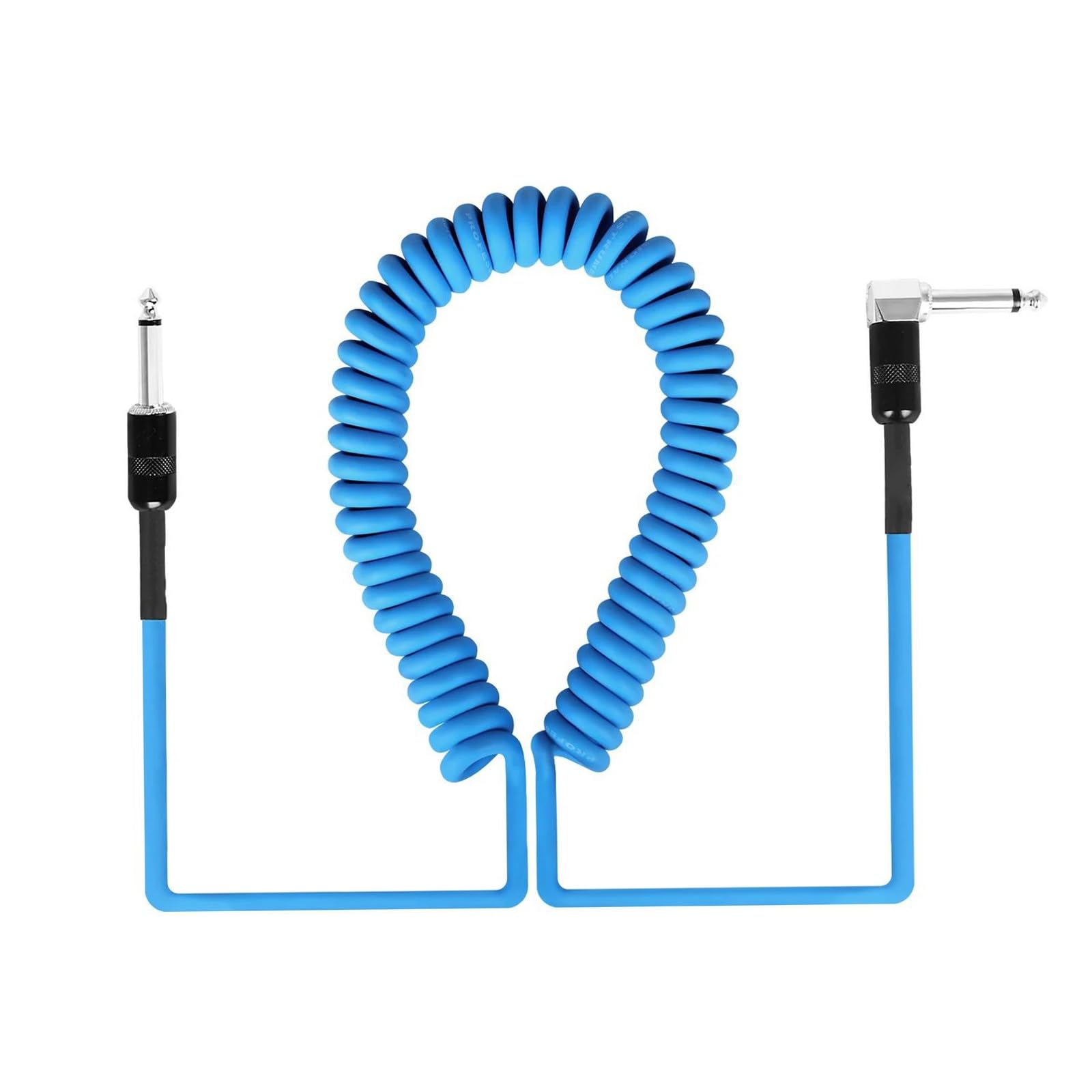 Cavo Audio Per Chitarra Cavo a spirale per amplificatore linea chitarra dritto/angolo 6,35 mm Accessori parti di riduzione del rumore(Blue)
