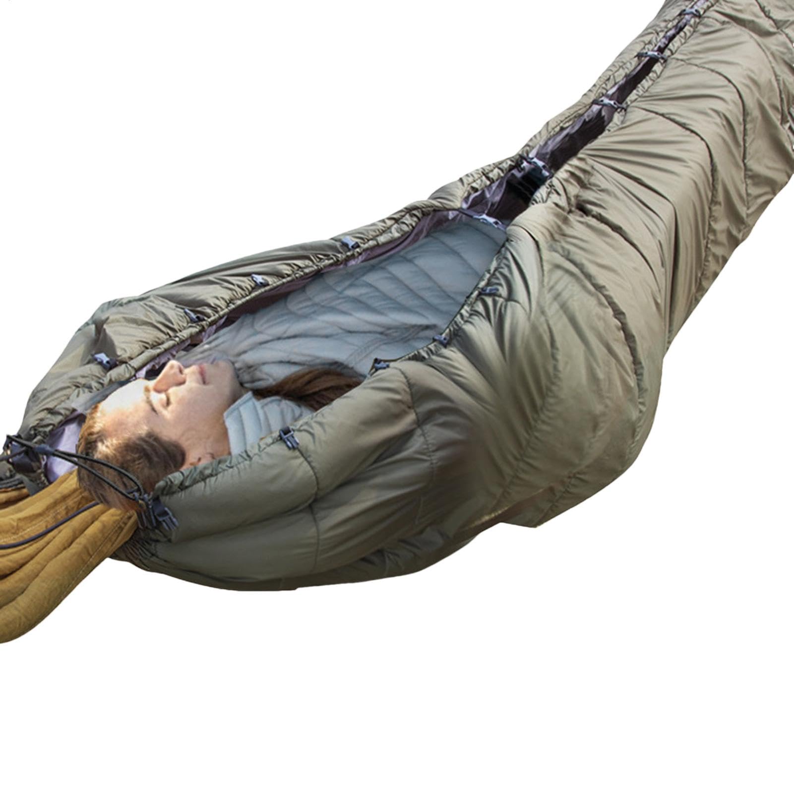 Camp - Sac de couchage poncho - Sac de couchage pour hamac - Couette portable avec capuche sous le hamac - Sac de couverture de stade portable avec capuche pour le sac à dos
