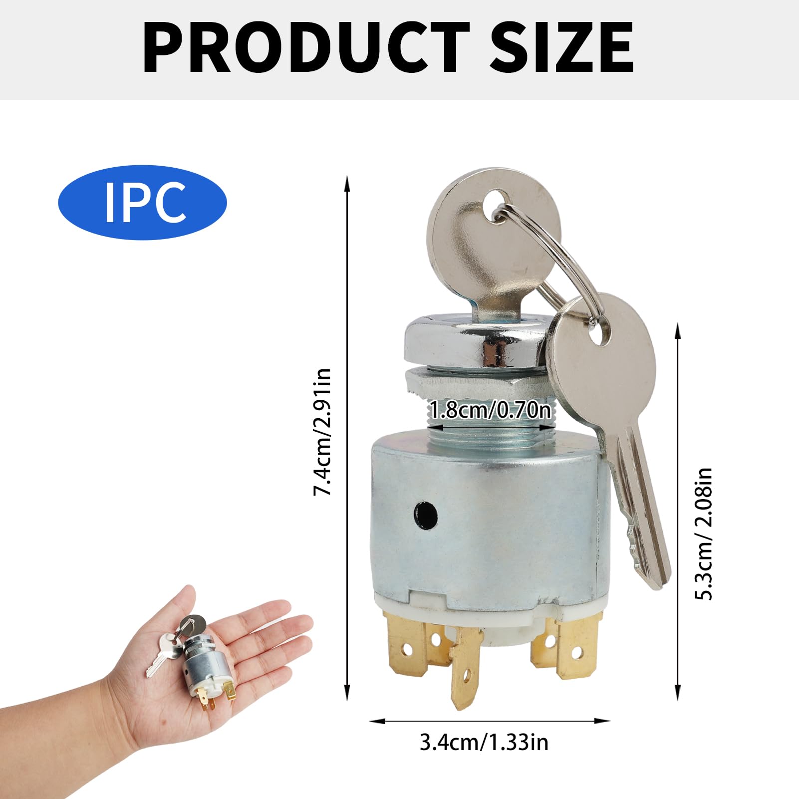 12V Zündschalter Universal - Motorstartschalter Mit 2 Schlüsseln Für Auto Motorrad Boot