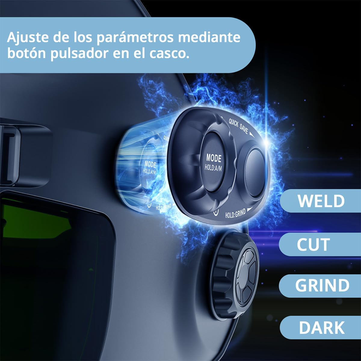 STAHLWERK Casco de Soldadura automático 3 en 1 Titan – True Colour, oscurecimiento automático DIN 4-14, Memoria de Trabajos, Clase óptica 1/1/1/1, Campo de visión 104 x 104 mm, Pantalla de Soldadura