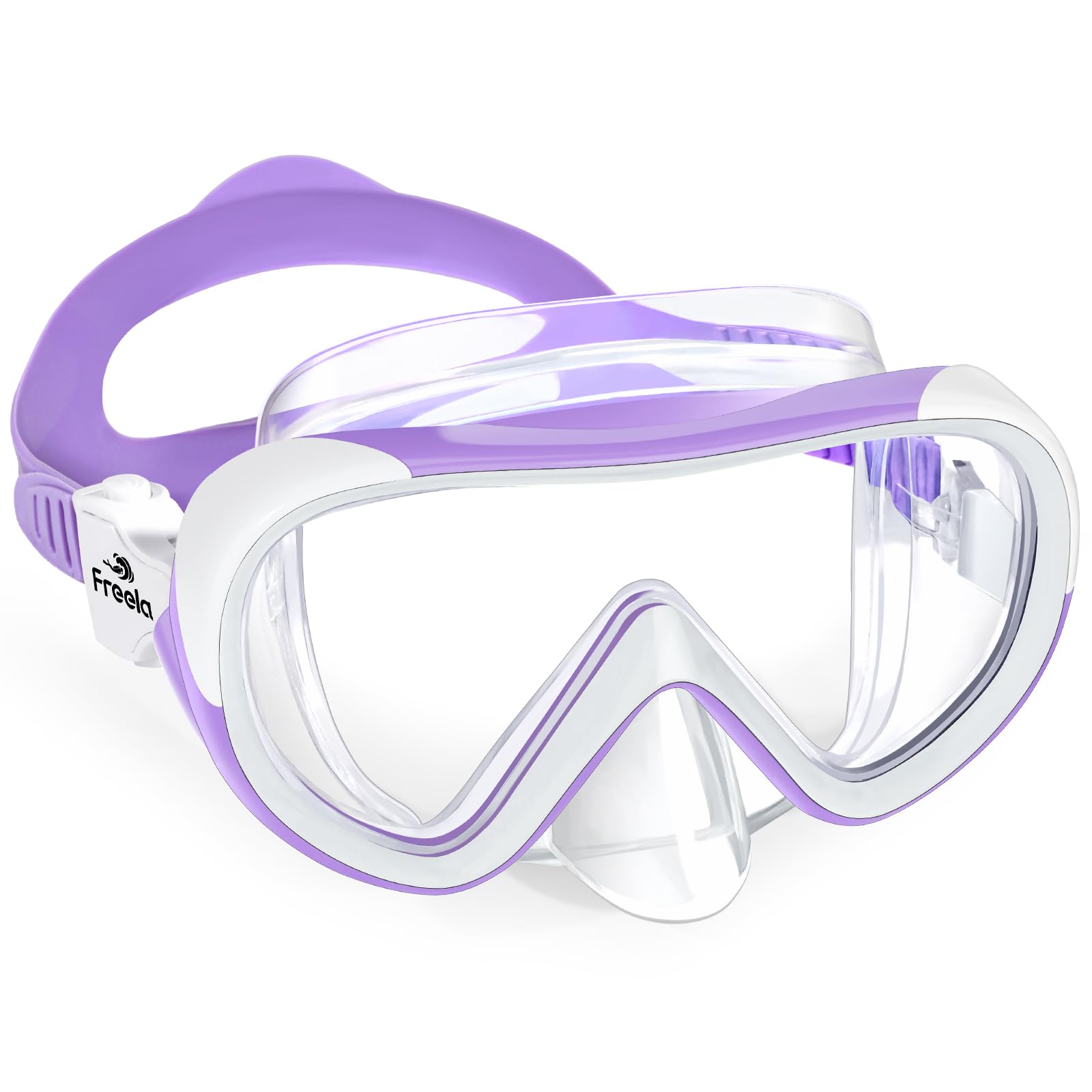 Freela Kids Swim Goggles Swimming Goggles with Nose Cover for 6-14 3-6 4-7 8-12, Anti Fog Waterproof 180° Clear Wide View Diving Mask Youth Girls Boys Junior Water Pool Beach Open Water