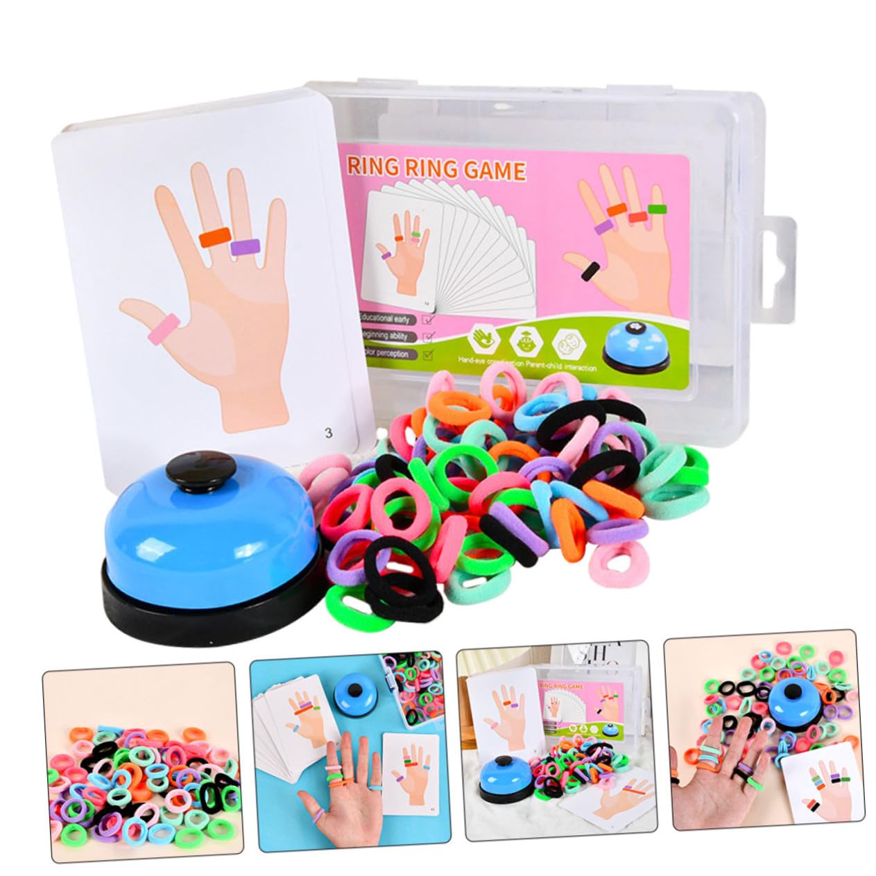 Jouet Anneau De Doigt Éducatif Bague Colorée pour Jeu Parent-Enfant Jouet D’Anneau Drôle pour Enfants Surface Lisse Cadeau Créatif 6.50X4.72X2.36 in
