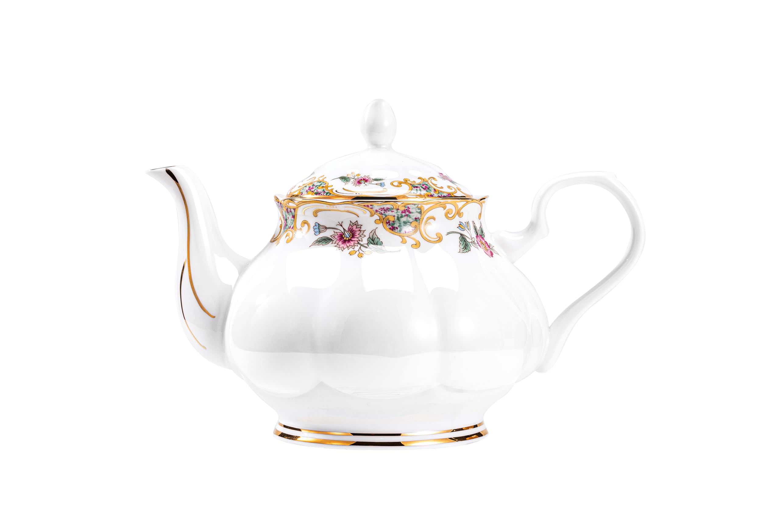 Jingdekiln China Antique Ceramic Tea Pot, English Vintage Decorative Porcelain Teapot For Tea Parties 16 Oz