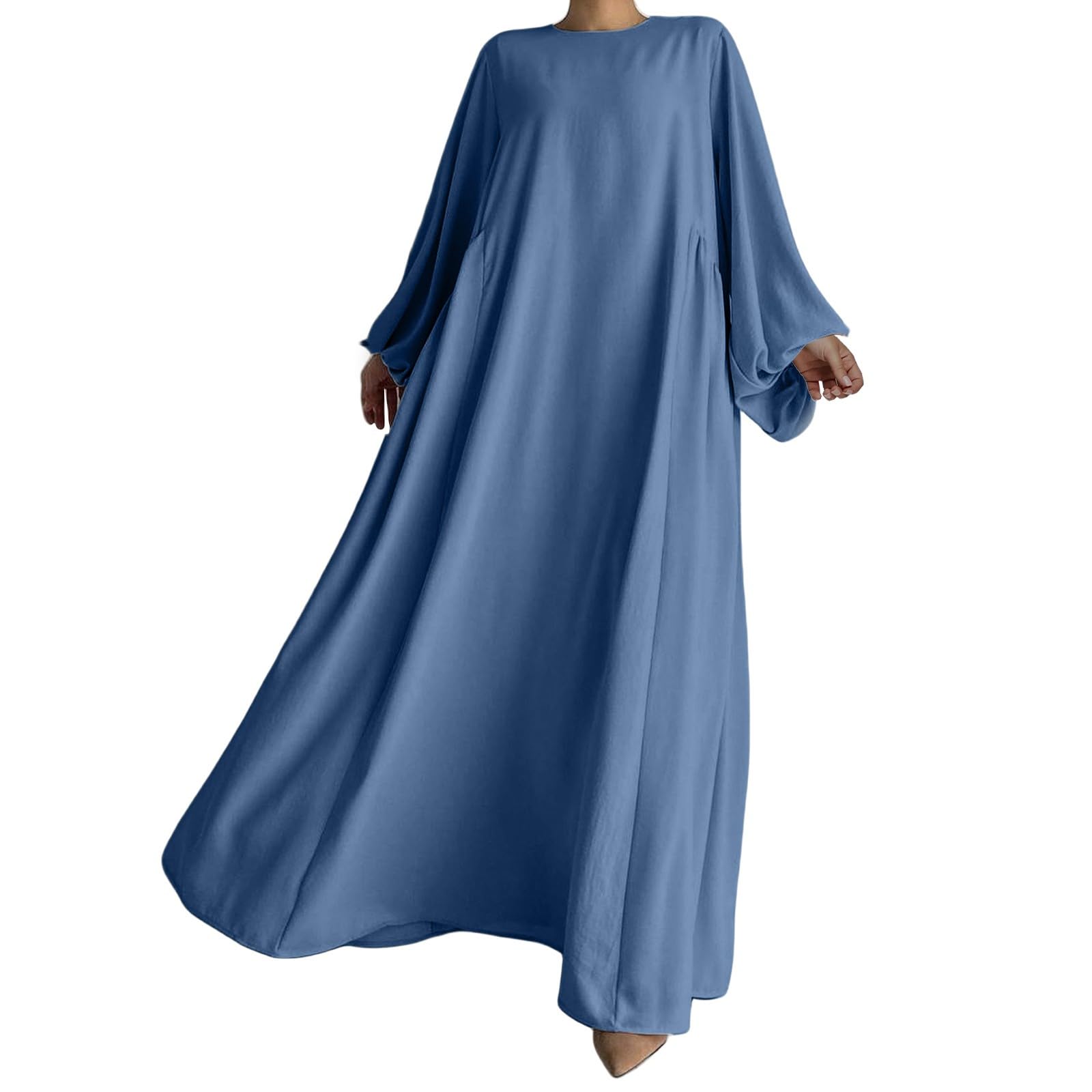 Ramadán Vestido Mujer Abaya Musulmana Largo Suelto juego de 2 piezas Ropa Islámico Kaftan Khimar Islámico Musulmana de una Pieza para Mujer
