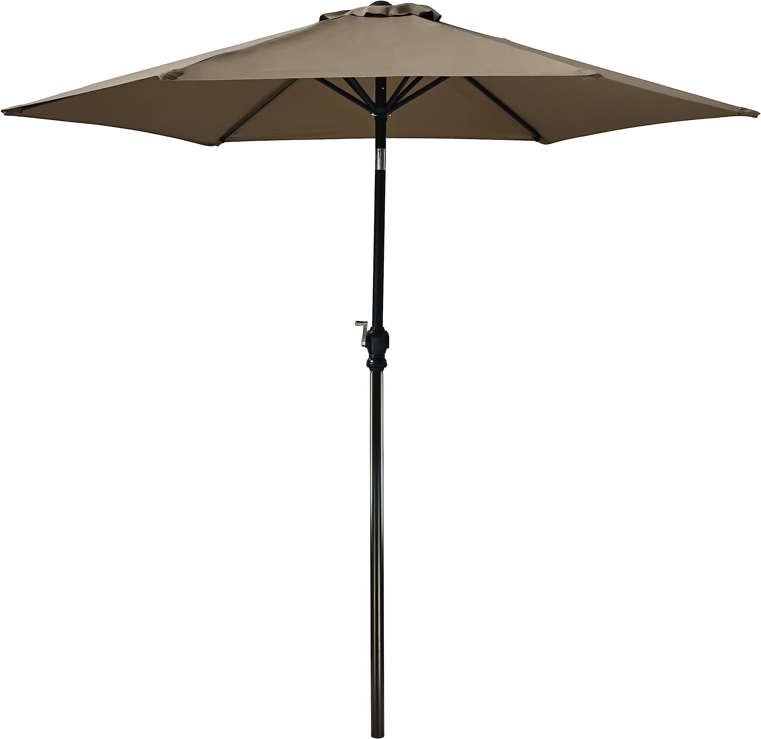 9FT Outdoor Patio Umbrella with Push Button Tilt and Crank, Beach Umbrella for Sun Shades, Market Umbrella with 6 Sturdy Metal Ribs, UV Resistant Waterproof for Garden, Backyard, Deck, Pool