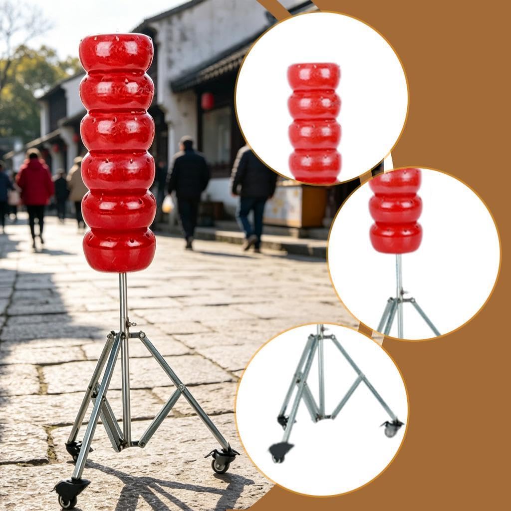 Stand Expositor para Caramelos y Dulces en Estructura de Madera con Base Redonda Metálica Capacidad para 60 Piezas Adecuado