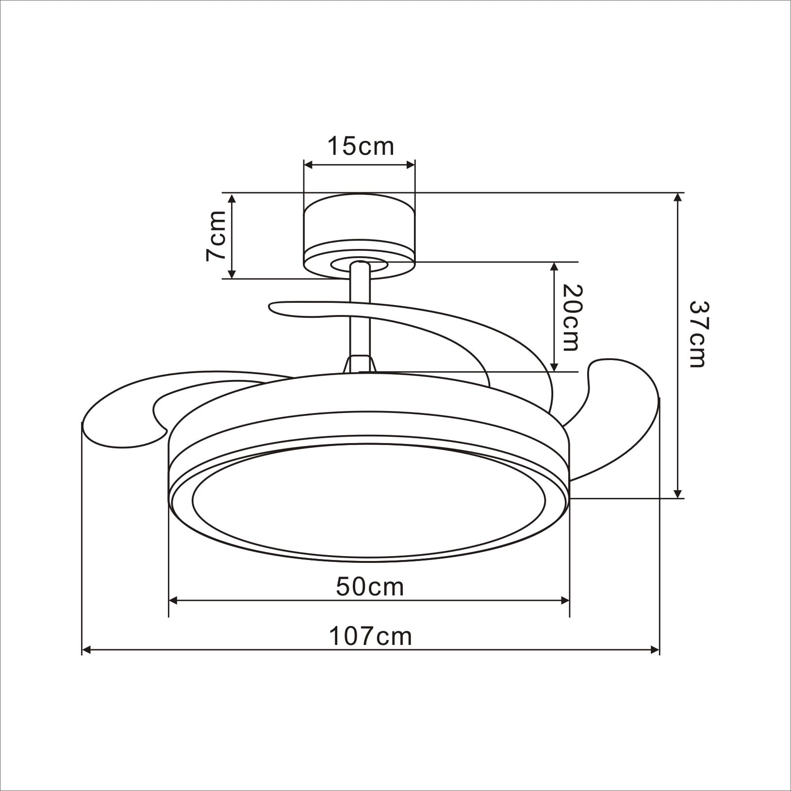 NARVI - Ventilador de Techo EDIMBURGO 1854 WH | Control Remoto | 3 Palas Transparentes | Cabezal Regulable 45w+10W - 3000K-6500K | Función Invierno/Verano | Blanco con