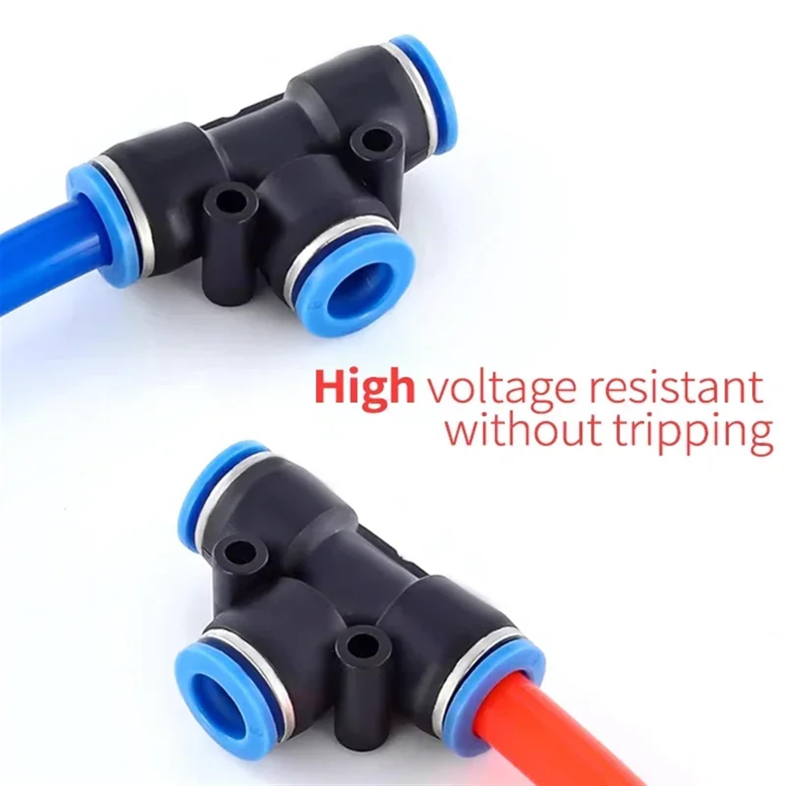 Conectores de aire de polietileno de 4 mm, 6 mm, 8 mm, 10 12 mm, ajuste neumático de conexión rápida, bloqueo deslizante, 3 vías, tubo de plástico, conector de tubo de manguera de agua