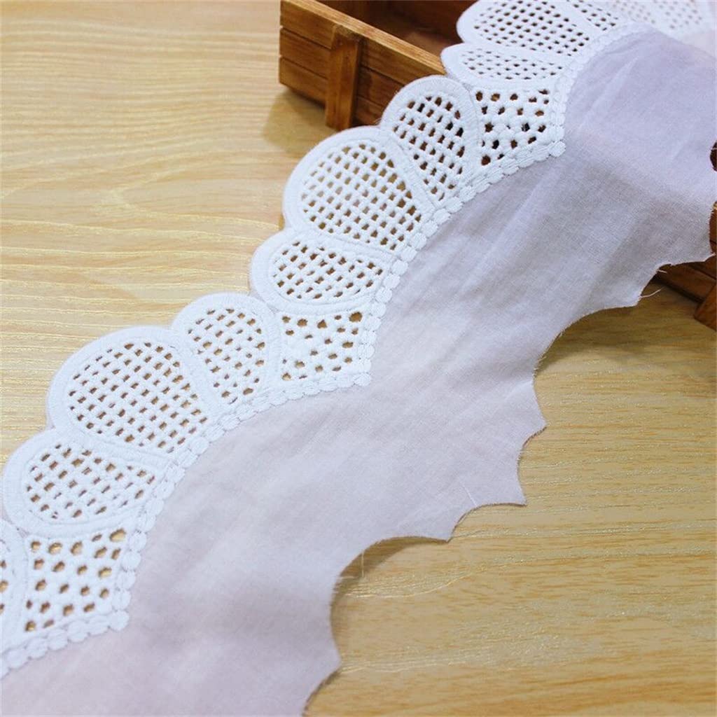 Générique Ruban brodé en Coton Creux en Dentelle Blanche Bricolage Robe en Dentelle Faite à la Main Rideaux vêtements Accessoires de Couture (Couleur : Blanc, Taille : 11 cm) (Blanc 11 cm)
