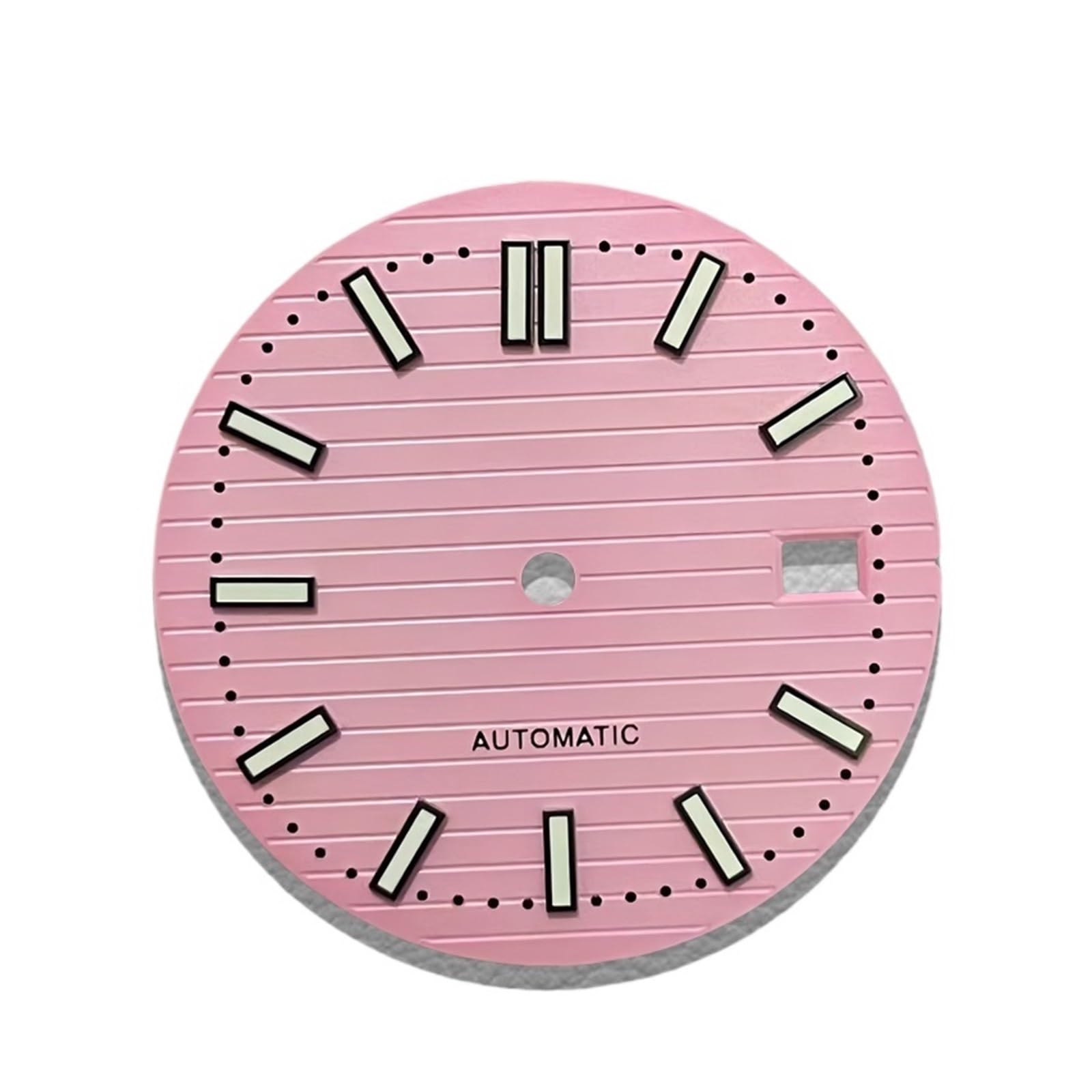 1 szt. Tarcza 30,5 mm Nautilus S Logo Zielony Luminous Nadaje się do akcesoriów zegarków z mechanizmami NH35/NH36(Pink)
