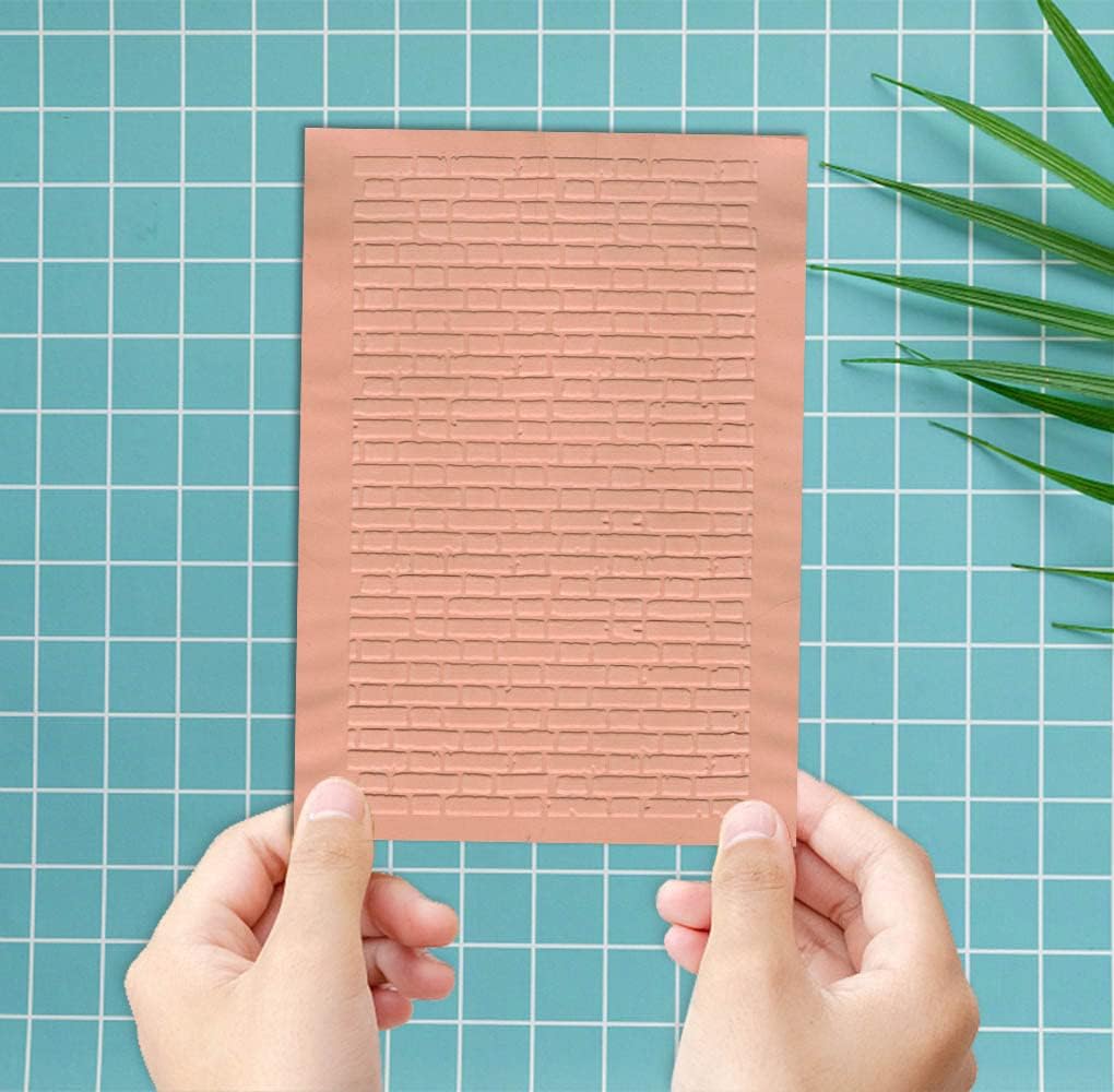 ALIBBON Brick Wall Plastic Embossing Folders for Card Making, Wall Background Embossing Folders for DIY Scrapbooking, Brick Pattern Template Folders for Paper Craft Photo Album Decorations