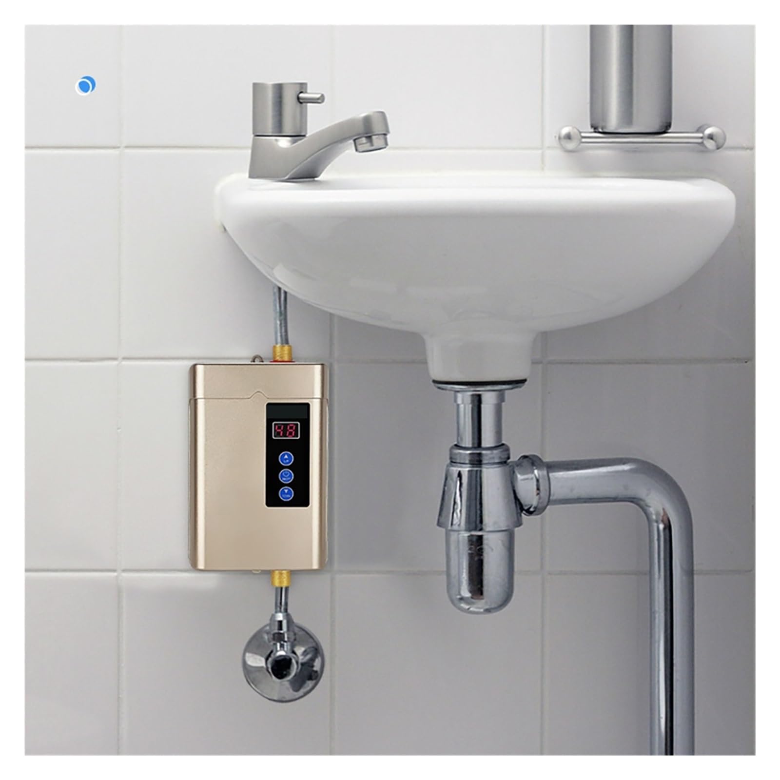 Scaldabagno Elettrico, Scaldabagno Elettrico Senza Serbatoio for Uso Domestico da 4000 W. Scaldabagno Istantaneo Senza Serbatoio(Noir)