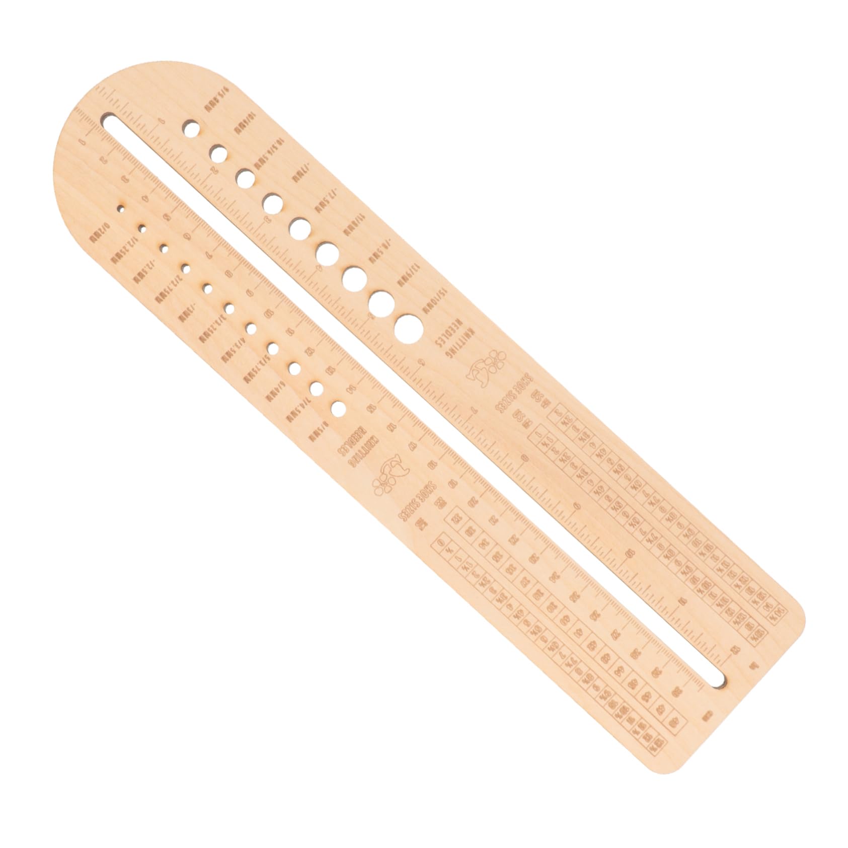 Tofficu 3 Piezas regla de crochet de madera devanadera aguja peso bloqueadores de calcetines marcadores de punto caso knitting needles tricotin reglas de tejer regla para crochet Beige